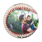 Bester Vater der Welt, Personalisiert 2 Foto Baseb Baseball (Vorderseite Links)