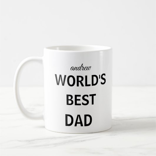 Bester Vater der Welt Personalisierter Name Kaffeetasse (Links)