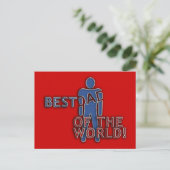 BESTER VATER DER WELT POSTKARTE (Stehend Vorderseite)