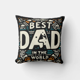 Bester Vater der Welt - Retro-Geometrie Kissen