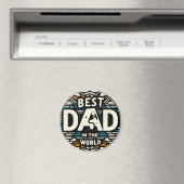 Bester Vater der Welt - Retro-Geometrie Magnet (In Situ (Geschirrspüler))