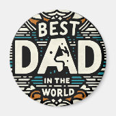 Bester Vater der Welt - Retro-Geometrie Magnet (Vorne)