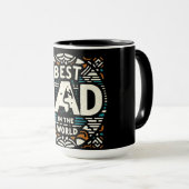 Bester Vater der Welt - Retro-Geometrie Tasse (VorderseiteRechts)