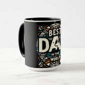 Bester Vater der Welt - Retro-Geometrie Tasse (Vorderseite Links)