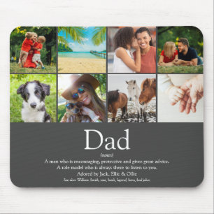 Bester Vater der Welt Vater Definition Foto Grau Mousepad