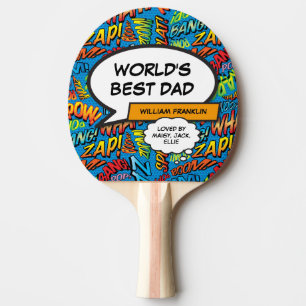 Bester Vater der Welt Vater Lustig Cool Comic-Book Tischtennis Schläger