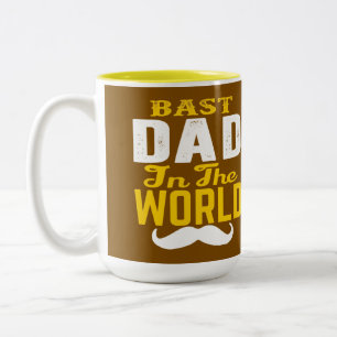 Bester Vater der Welt Vintage-Schnurrbart-Kaffeeta Zweifarbige Tasse