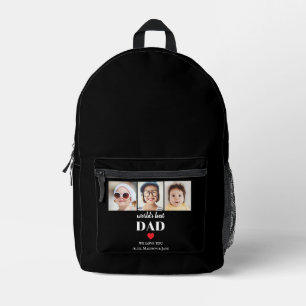 Bester Vater der Welt Wir lieben dich 3 Kinder Fot Bedruckter Rucksack