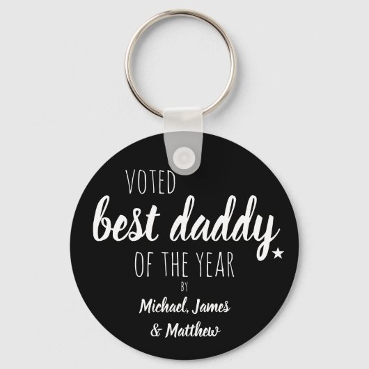 Bester Vater des Jahres von .. Schwarz und Weiß Schlüsselanhänger (Rückseite)