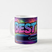 "BESTER VATER" Design mit Platzhalter für benutzer Kaffeetasse (Vorderseite Links)