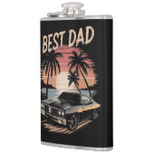 Bester Vater, Dodge Ladewagen, Retro Sonnenunterga Flachmann (Links)