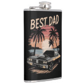 Bester Vater, Dodge Ladewagen, Retro Sonnenunterga Flachmann (Rechts)