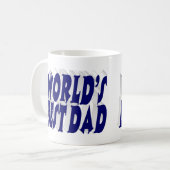 Bester Vater dunkelblau 3D-Text Kaffeetasse (Vorderseite Links)