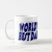 Bester Vater dunkelblau 3D-Text Kaffeetasse (Links)
