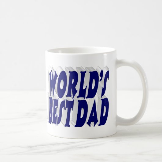Bester Vater dunkelblau 3D-Text Kaffeetasse (Rechts)
