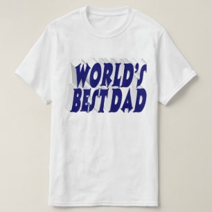 Bester Vater dunkelblau 3D-Text T-Shirt
