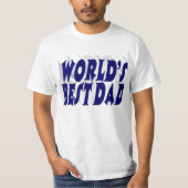 Bester Vater dunkelblau 3D-Text T-Shirt (Vorderseite)