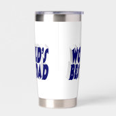 Bester Vater dunkelblau 3D-Text Thermobecher (Links)