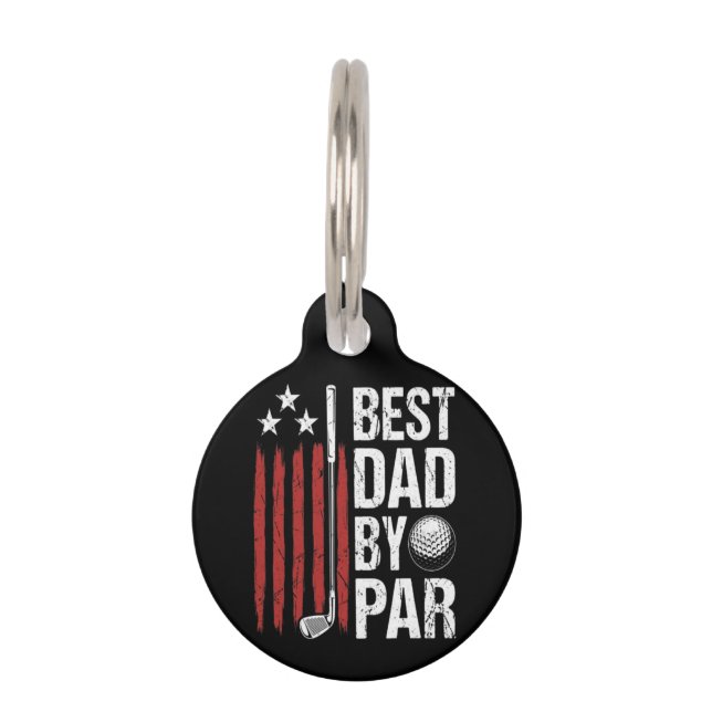 Bester Vater Durch Par Golf Humor Haustiermarke (Vorderseite)