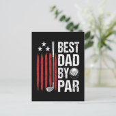 Bester Vater Durch Par Golf Humor Postkarte (Stehend Vorderseite)