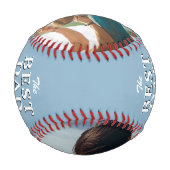 Bester Vater Dusty Blue Vatertag FotoCollage Baseball (Rückseite)