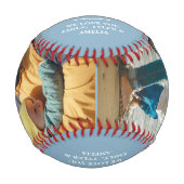 Bester Vater Dusty Blue Vatertag FotoCollage Baseball (Vorderseite)