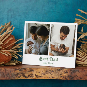 Bester Vater Est Erstes Vatertags-Foto-Collage Fotoplatte