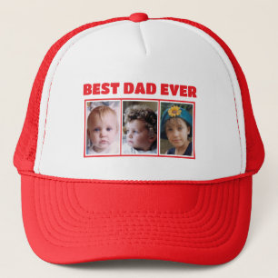 Bester Vater ever 3 Foto rot weiß Truckerkappe