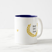 Bester Vater Ever & Golden Laurel Wreath Zweifarbige Tasse (VorderseiteRechts)