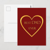 Bester Vater ever golden  Postkarte (Vorne/Hinten)