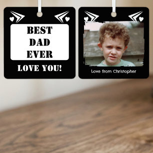 Bester Vater ever liebe dich 1 Foto weiß Ornament Aus Metall