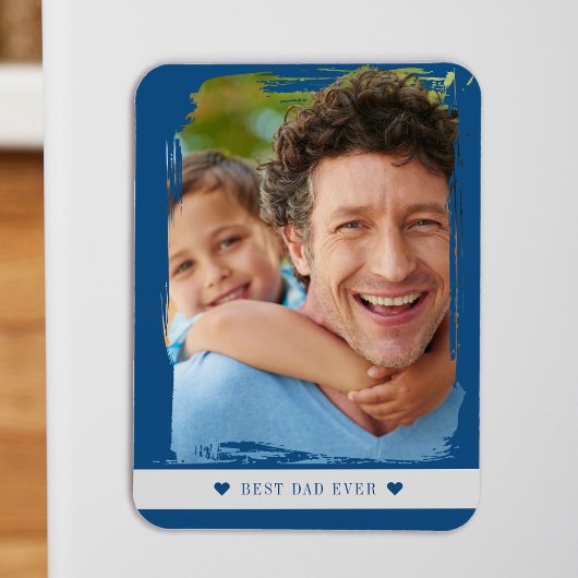 Bester Vater ever mit individuellem Foto Magnet