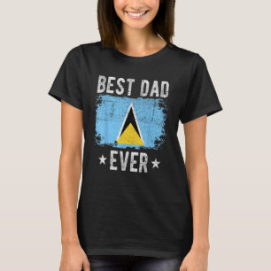 Bester Vater Ever Saint Lucia Flag Best Western Ho T-Shirt