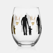 Bester Vater Ever Stemless Weinglas Ohne Stiel (Rückseite)