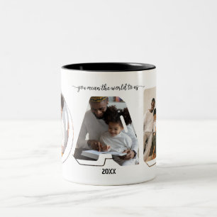 Bester Vater ever Vater-Tag 3 Fotos Collage Plaket Zweifarbige Tasse