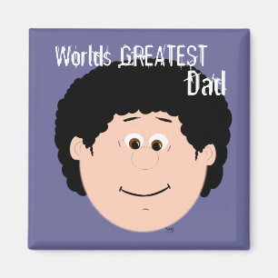 Bester Vater Face Black Curly Hair Magnet