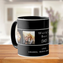 Bester Vater Familienfoto-Collage schwarz