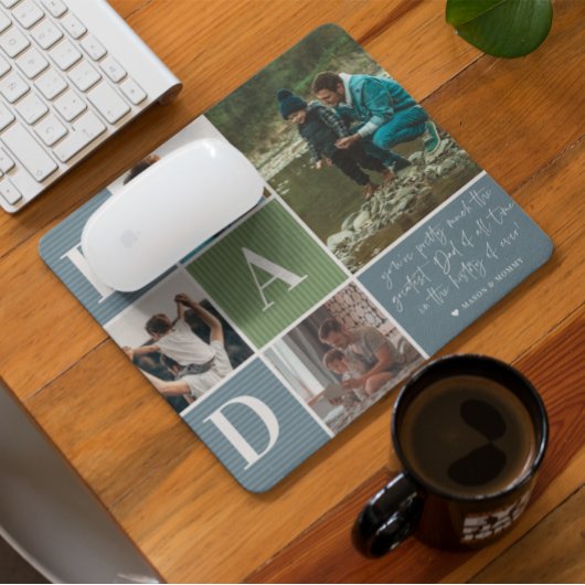 Bester Vater | Farbblock-Fotocollage Mousepad