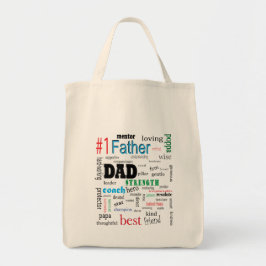 Bester Vater Farbenfrohe Word Cloud Toag Tragetasche