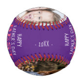 Bester Vater Farbige Typografie 2 FotoCollage Baseball (Rückseite)