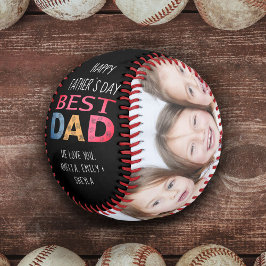 Bester Vater Farbige Typografie 2 FotoCollage Baseball