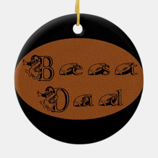 Bester Vater-Football-Text Keramikornament (Hinten)