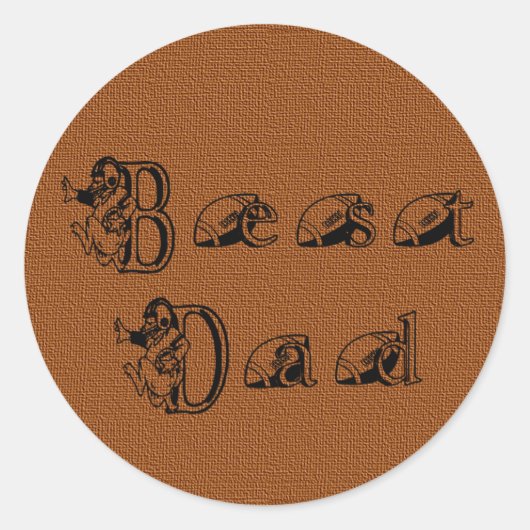 Bester Vater-Football-Text Runder Aufkleber (Vorderseite)