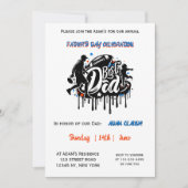 Bester Vater Football Vater Sohn Graffiti Holiday Einladung (Vorderseite)