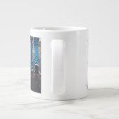 Bester Vater Foto blau 3D-Text Jumbo-Tasse (Rückseite)