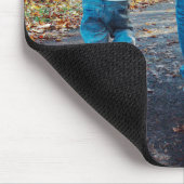 Bester Vater Foto blau 3D-Text Mousepad (Ecke)