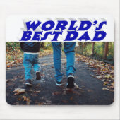 Bester Vater Foto blau 3D-Text Mousepad (Vorne)