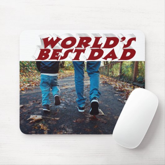 Bester Vater Foto burgundy 3d Text Mousepad (Mit Mouse)
