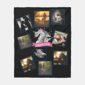 Bester VATER Foto Collage Funny Dadacorn Unicorn Fleecedecke (Vorderseite)