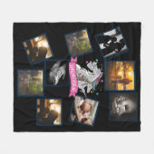 Bester VATER Foto Collage Funny Dadacorn Unicorn Fleecedecke (Vorderseite (Horizontal))
